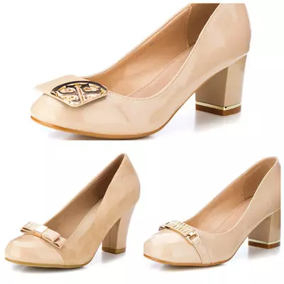 Beige Shoes Boats (50 foto): Çfarë duhet të veshin modele në një thembra dhe hairpin, llak dhe suede ngjyrë bezhë 2435_12