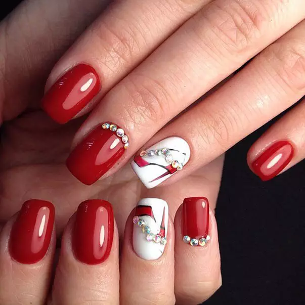 Weiß Nageldesign (65 Fotos): white Maniküre Ideen mit lila und lila Einsätzen 24361_49