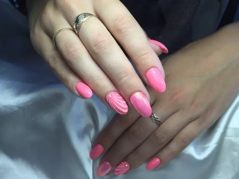 Bright Pink Manicure (Picha 63): Kubuni msumari na rangi ya asidi na neon 24387_31