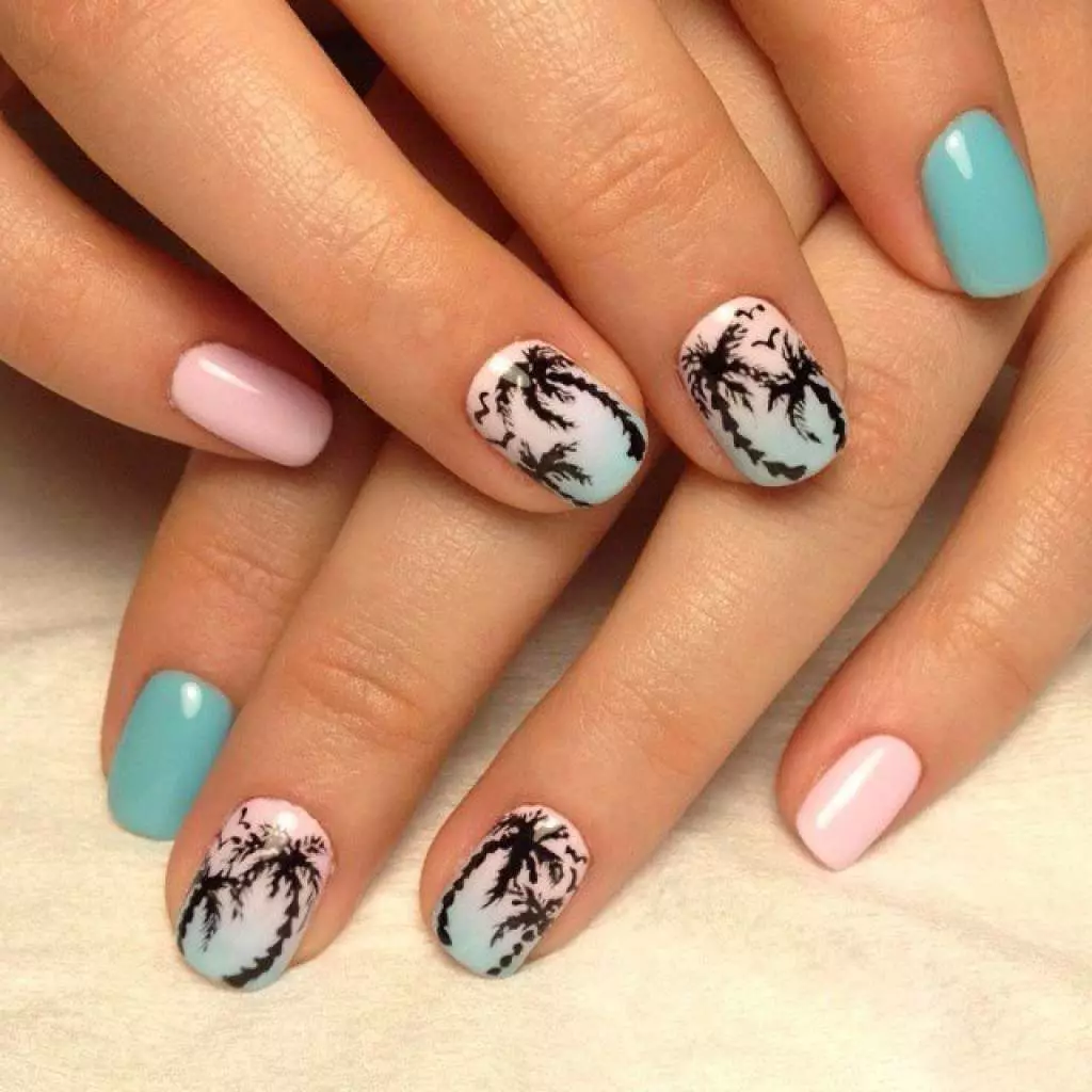 Manicura en color rosa y azul (65 fotos): diseño de uñas con gradiente en colores rosa-azul 24395_38