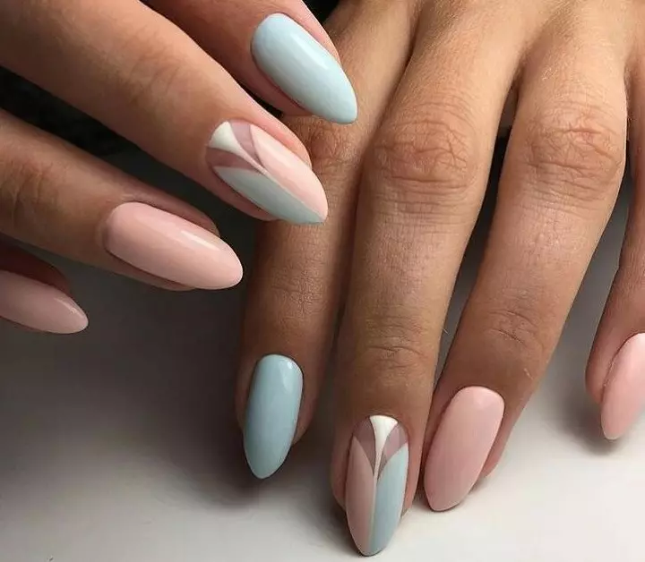 Manicure na cor rosa e azul (65 fotos): Projeto de unhas com gradiente em cores rosa-azuis 24395_47