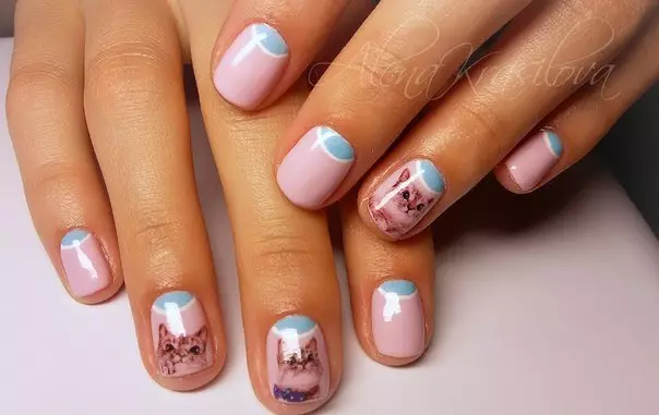 Manicura en color rosa y azul (65 fotos): diseño de uñas con gradiente en colores rosa-azul 24395_49