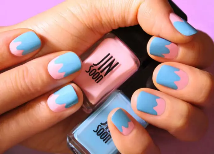 Маникир во розова и сина боја (65 фотографии): дизајн на нокти со градиент во розова-сини бои 24395_8