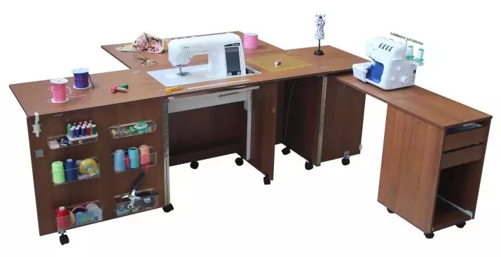 Táboas de coser Transformadores: Descrición xeral das táboas dobráveis ​​para a costura, obsequía e overlock, elección para casa, aparadores cunha mesa de dibujo e outros 243_13