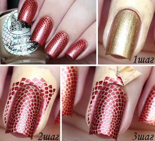 紅色修指甲設計（66張照片）：用清漆製作釘子多麼美麗？ 24408_37