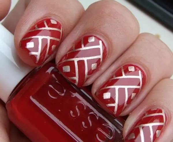 Red Manicure cu design (66 fotografii): Cât de frumos să faci unghii cu lac? 24408_48
