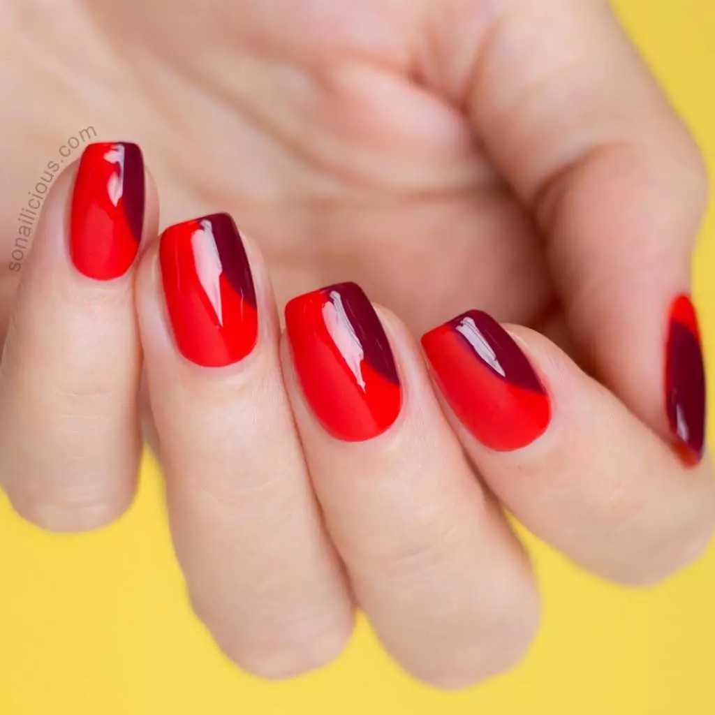 Red Manikura s dizajnom (66 fotografija): Kako lijepo napraviti nokte s lakom? 24408_58