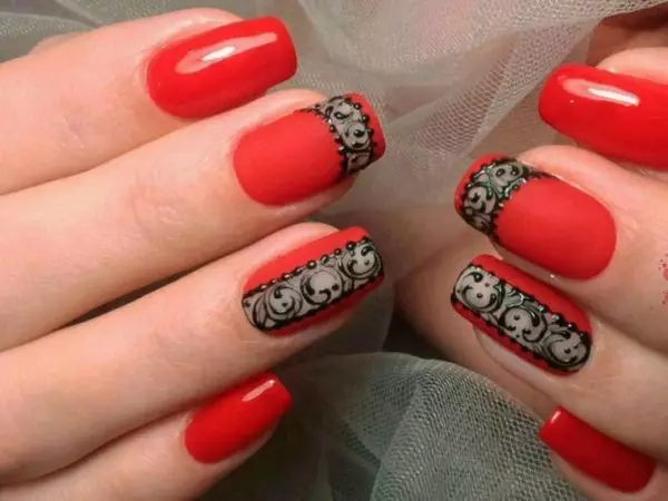 Panjang Kuku Merah (32 Foto): Ide Desain Manicure 24409_27