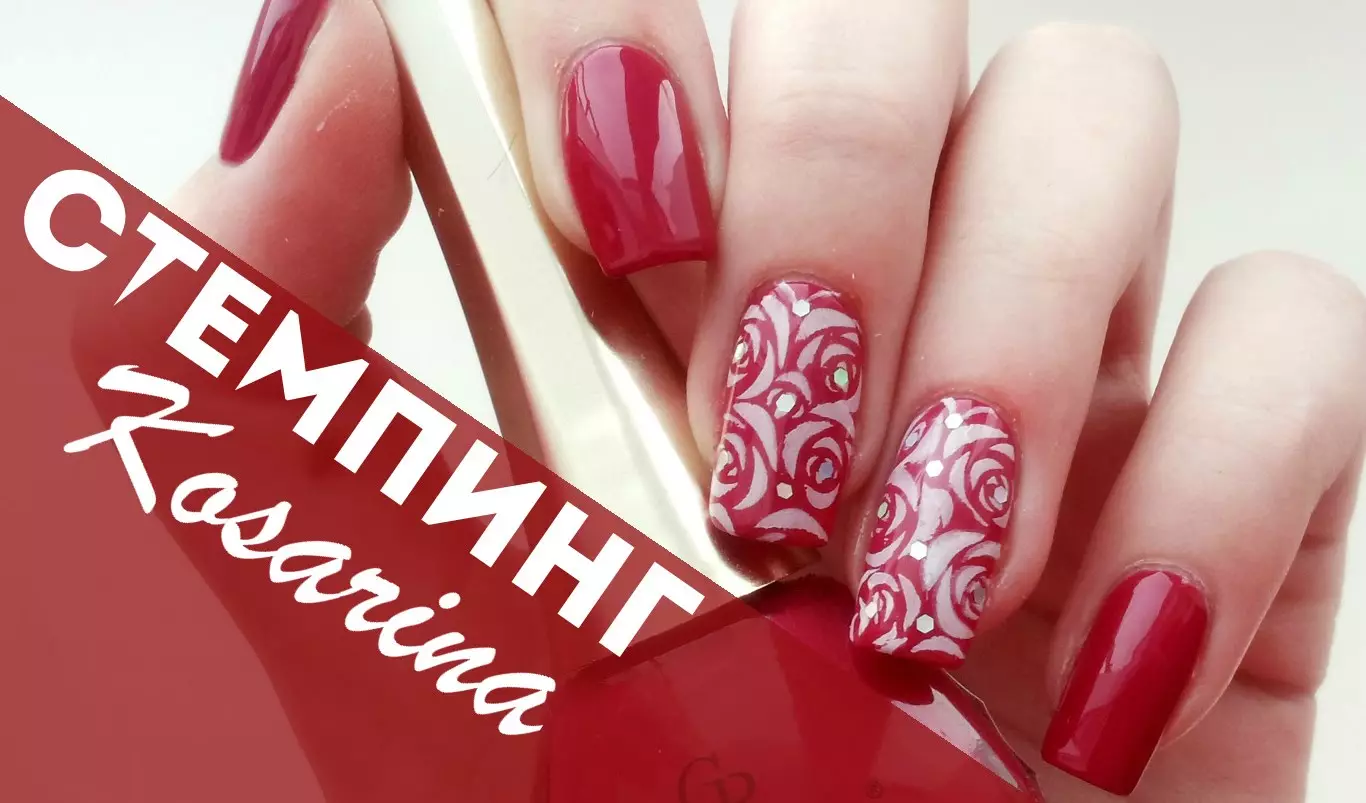 Manucure rouge et blanche (68 photos): rouge design avec motif de vernis blanc, gradient de manucure avec des fleurs et des strass 24413_37