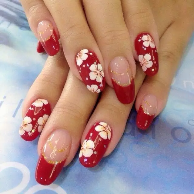 Manicure mena (40 sary 40): safidy famolavolana fantsika tsara tarehy 24421_19