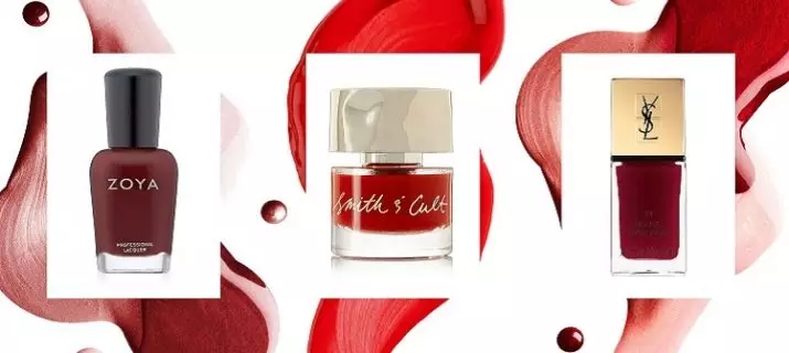 Manicure Merah Dark (40 Foto): Pilihan Reka Bentuk Kuku Cantik 24421_2