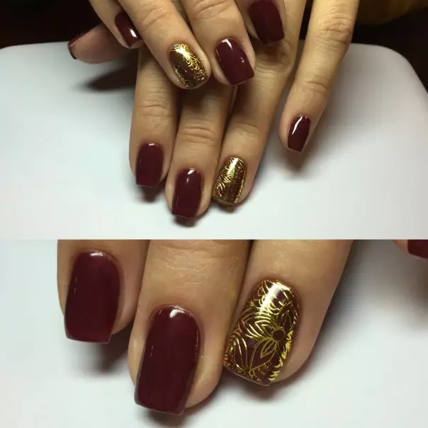 Dark Red Manicure (40 foto): Belle opzioni di design per unghie 24421_23