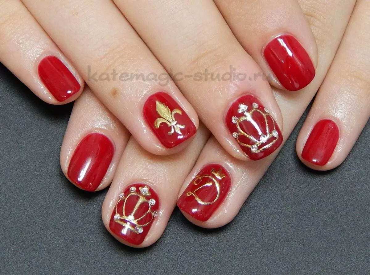 Dark Red Manicure (40 foto): Belle opzioni di design per unghie 24421_28
