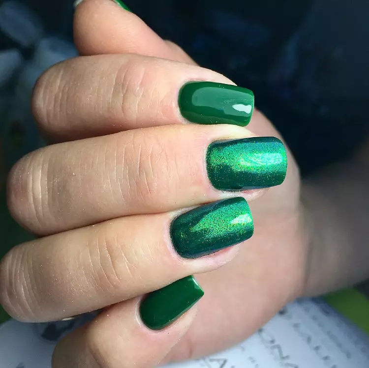 Manicure em cores verdes (38 fotos): características de design de unhas 24447_20