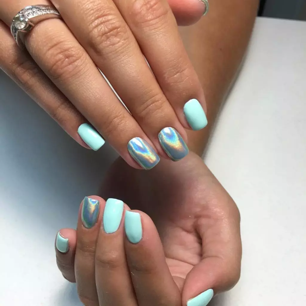 Matte Blue Manicure (ဓာတ်ပုံ 40): အပြာရောင်လက်သည်းဒီဇိုင်း 24452_23