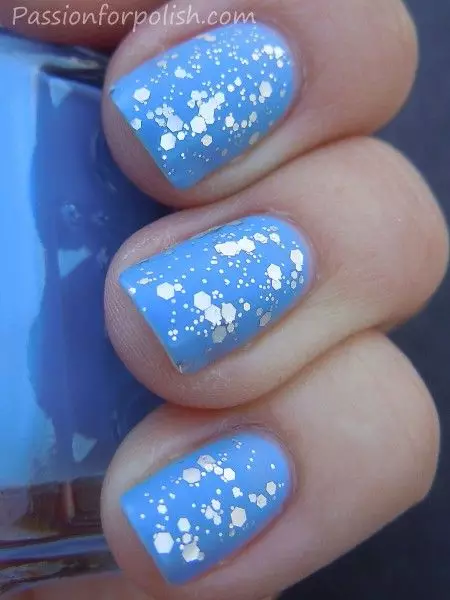 Matte Blue Manicure (40 foto): Desain kuku biru 24452_37