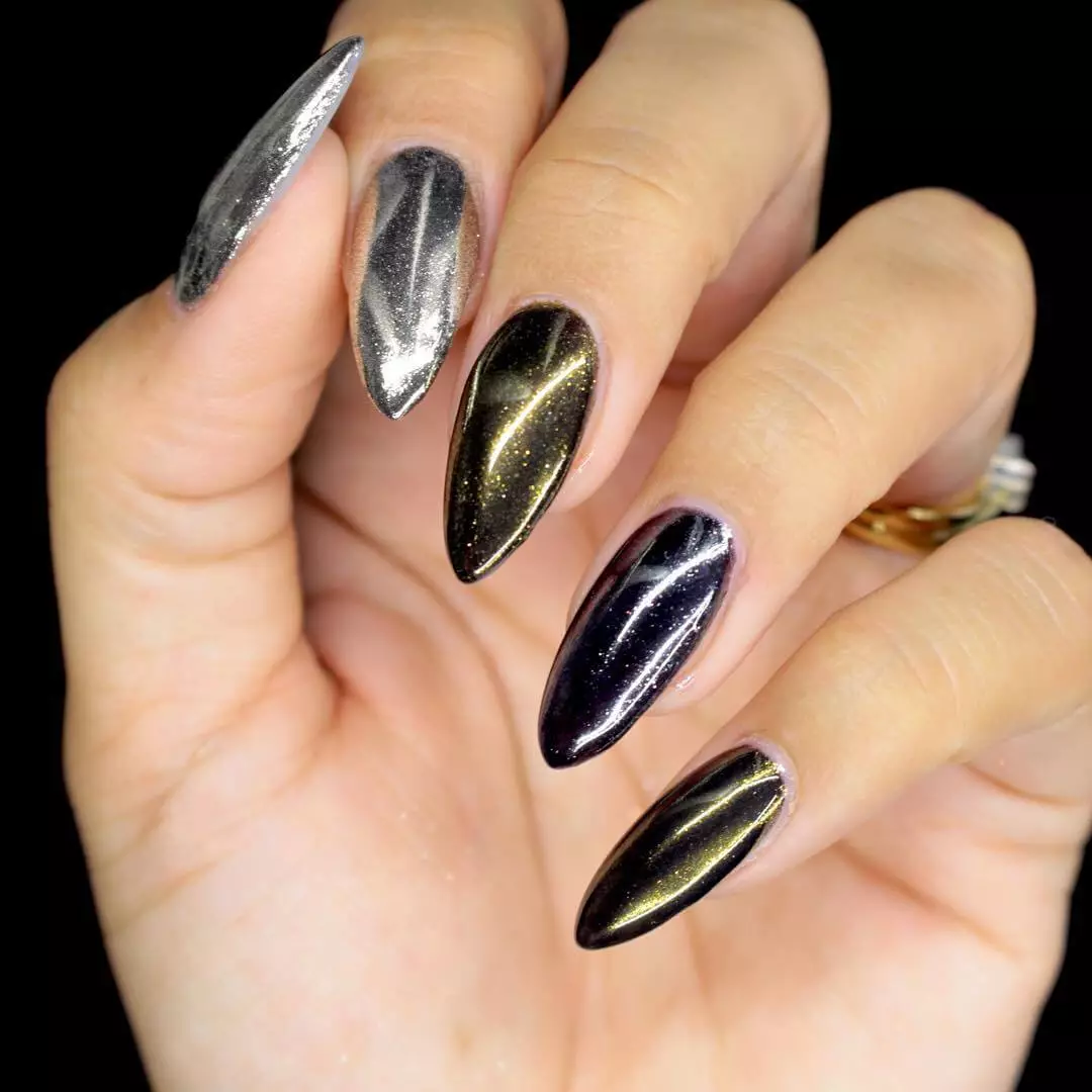 ongles longs noirs (33 photos): idées de manucure avec vernis noir 24481_3