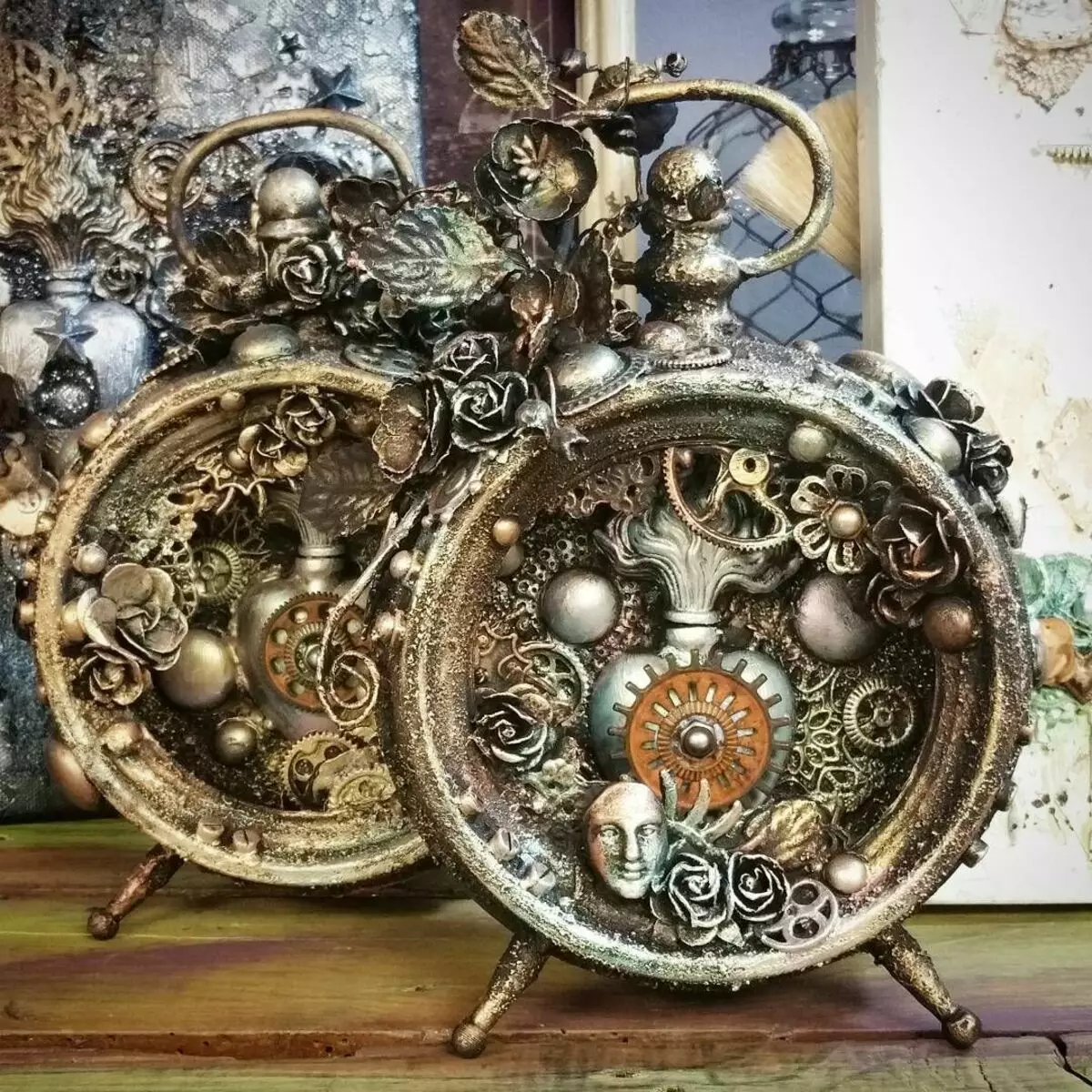 Steampunk with your own hands: crafts from papier mache and homemade, casket for beginners and paintings, crafts made of wood and metal 24574_6