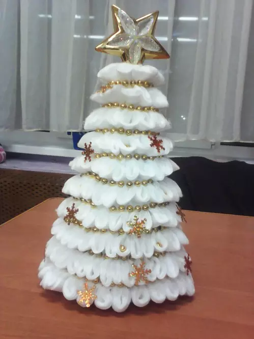Árbol de Año Nuevo con tus propias manos: ¿Cómo hacer un árbol de Navidad para el nuevo año de papel, dulces y otros de la novia? Ideas y Clase Master 24587_25