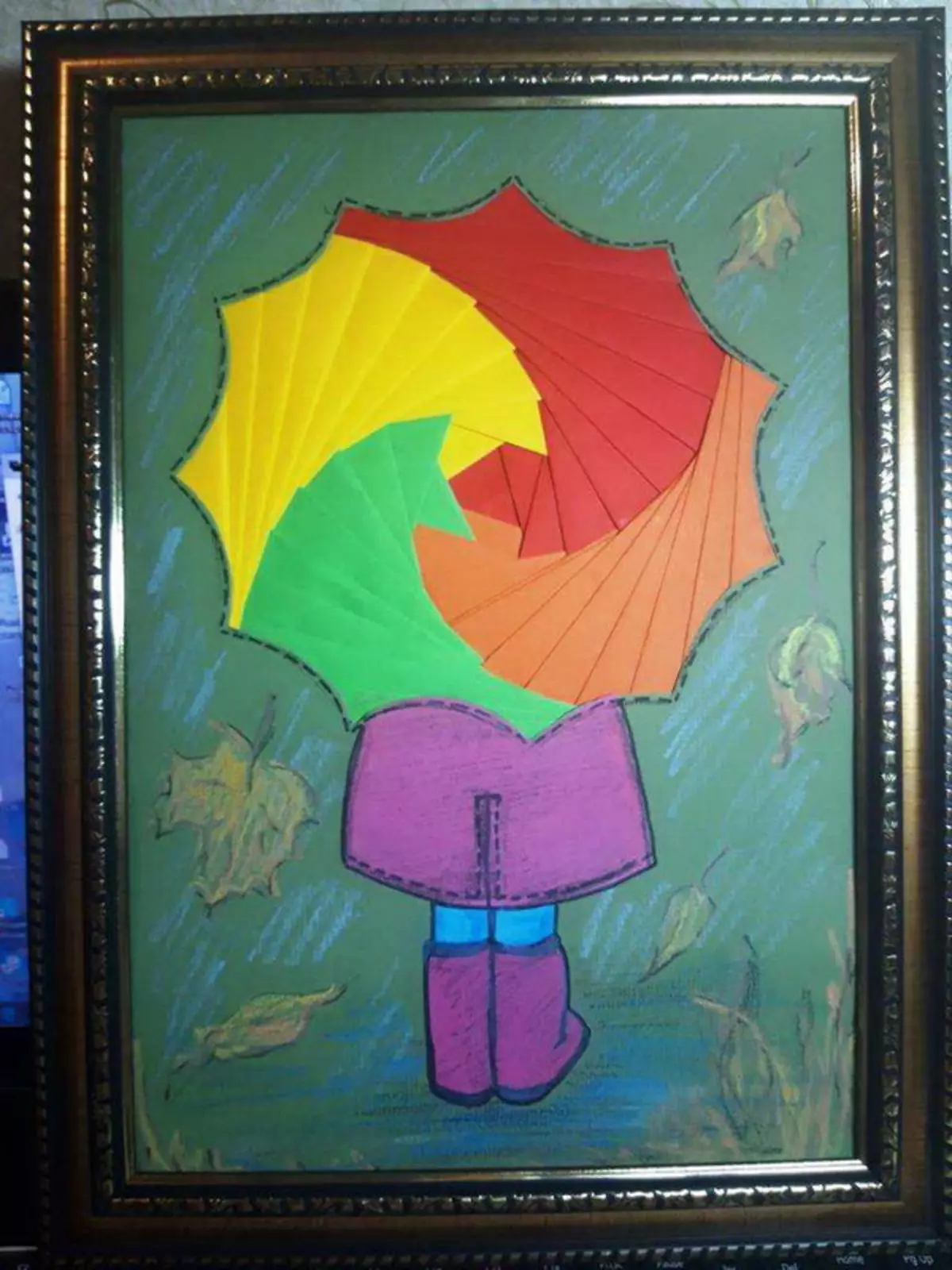 Айрис фолдинг девочка с зонтиком