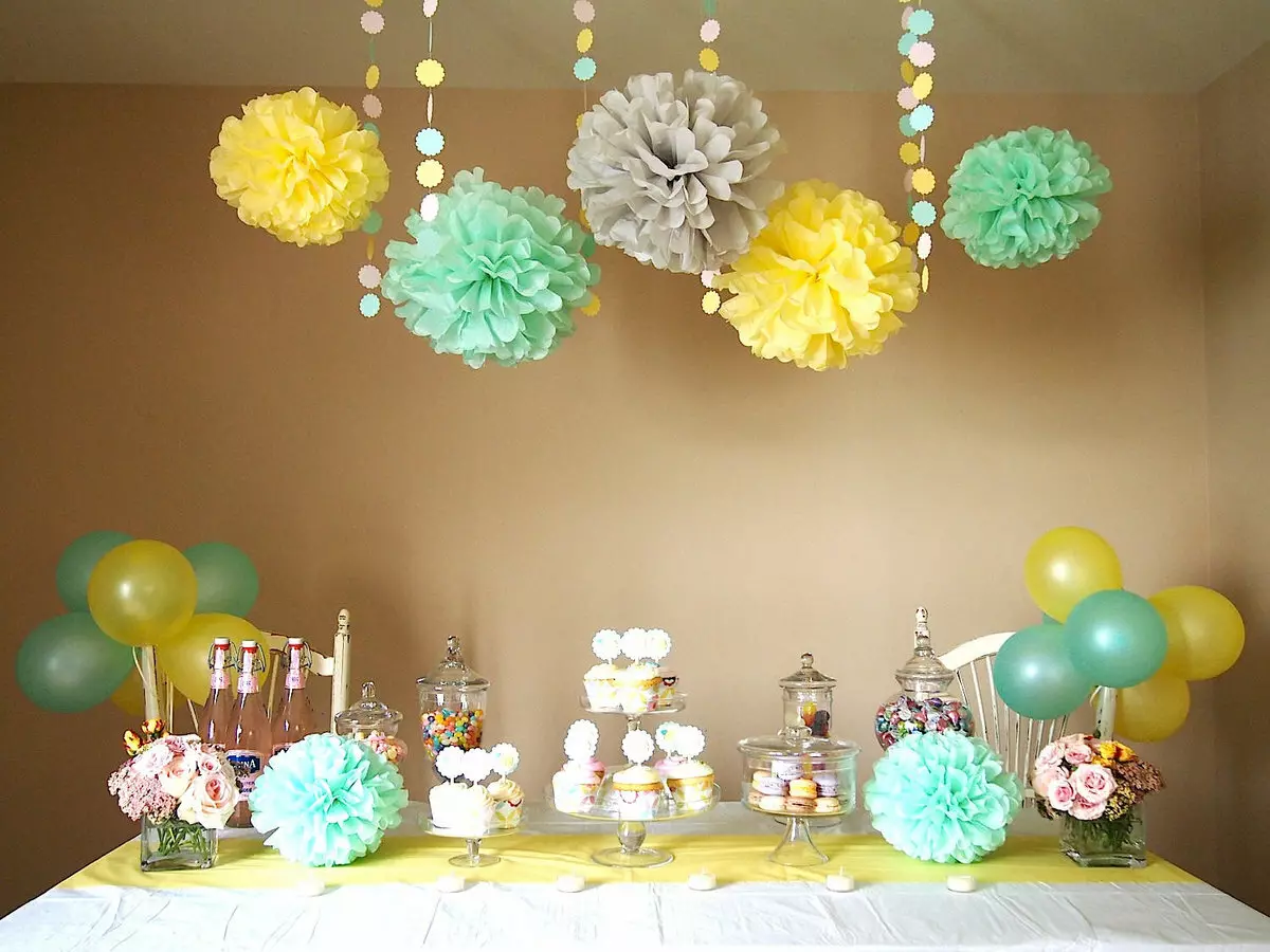 Fødselsdags dekoration 1 års fødselsdag: Hvordan dekorere babyens værelse med egne hænder? Idéer, der udsmykker børns sommerhus 24611_10