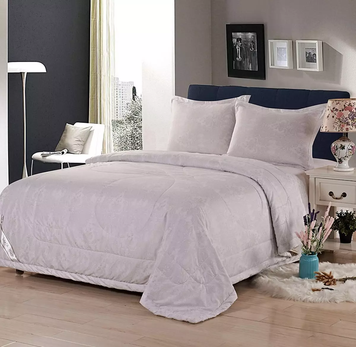 Linen na blanket kama Duvette: Họrọ Kit Kit ma ọ bụ setịpụrụ 24724_3