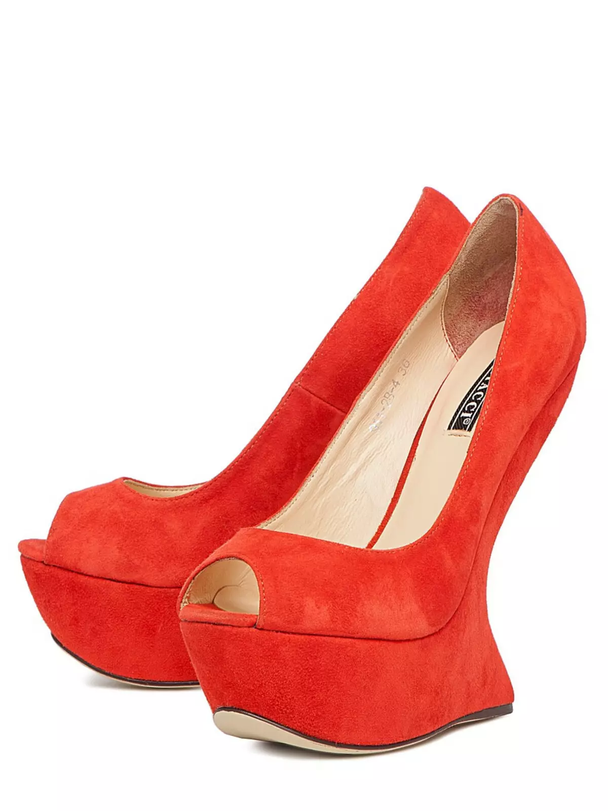 zapatos de gamuza roja (43 fotos): ¿Cuáles son los modelos en una alta y baja del talón, en una cuña y pasadores, cómo limpia 2472_18