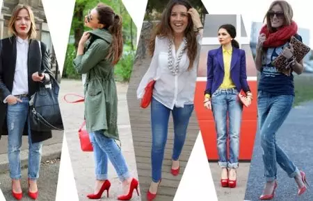 zapatos de gamuza roja (43 fotos): ¿Cuáles son los modelos en una alta y baja del talón, en una cuña y pasadores, cómo limpia 2472_28