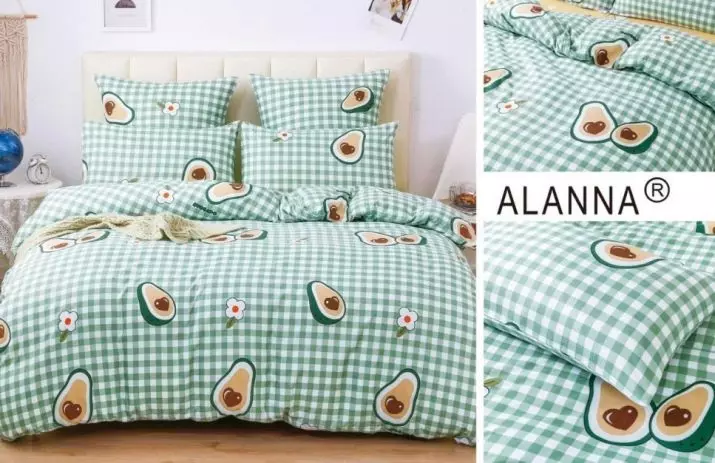 Постелнина со авокадо: поставува од различни ткаенини на еден кревет и 1,5 спални, други опции 24741_18