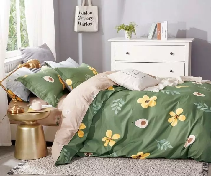 Biancheria da letto con avocado: set da diversi tessuti su un letto singolo e 1,5-camere da letto, altre opzioni 24741_19