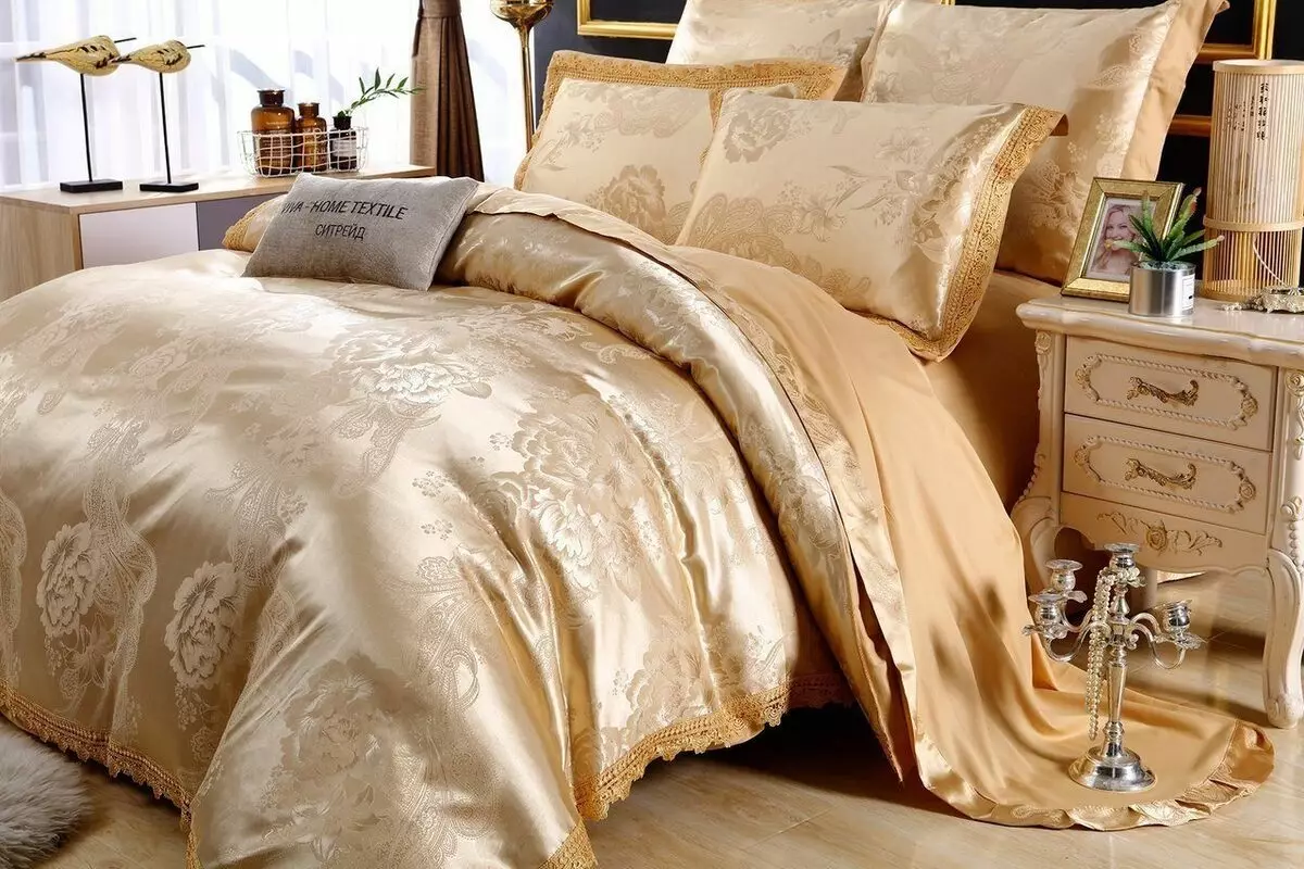 Tecido de roupa de cama: Que material é melhor comprar? Tipos e classificação. Como escolher a cama de alta qualidade? O que eles são costurados? 24761_32