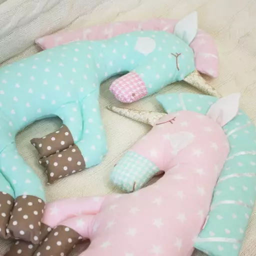 Pillow Toys: Soft Baby Pillows kun Plaid 3 en 1, longaj kaj grandaj dormaj kusenoj, en la formo de bovinoj kaj hundoj Corgi, Plush kaj aliaj 24778_39