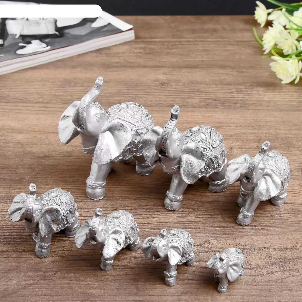 Figurky sedm slonů: Co znamená 7 kusů slonů? Mramor a další figurky. Jak je najít v domě? 24818_3