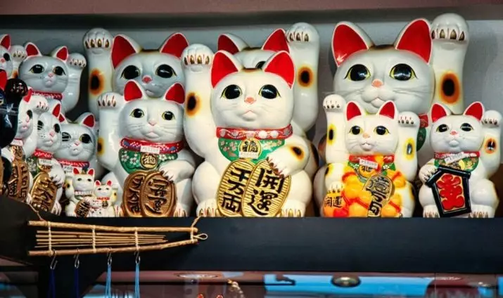 MALEKI-NECO: De waarde van de kat is veel geluk, Japanse kat-statuettes met verhoogde rechter- en linkerpoot. Waarom zwaait een kitty zijn poot? Waar moet je een figuur plaatsen? 24827_4