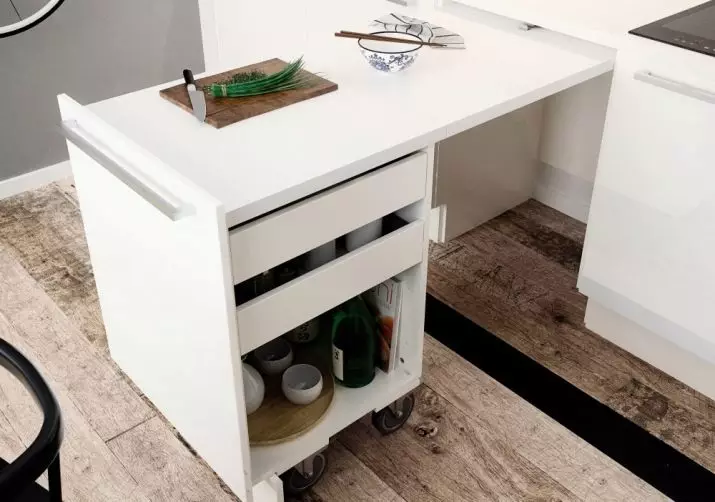 Tables-stands for kitchen (50 photos): kitchen models with drawers and shelves. How to pick up a table under the sink for a small room? Table for dishes 800x600x850 mm and other models 24852_12