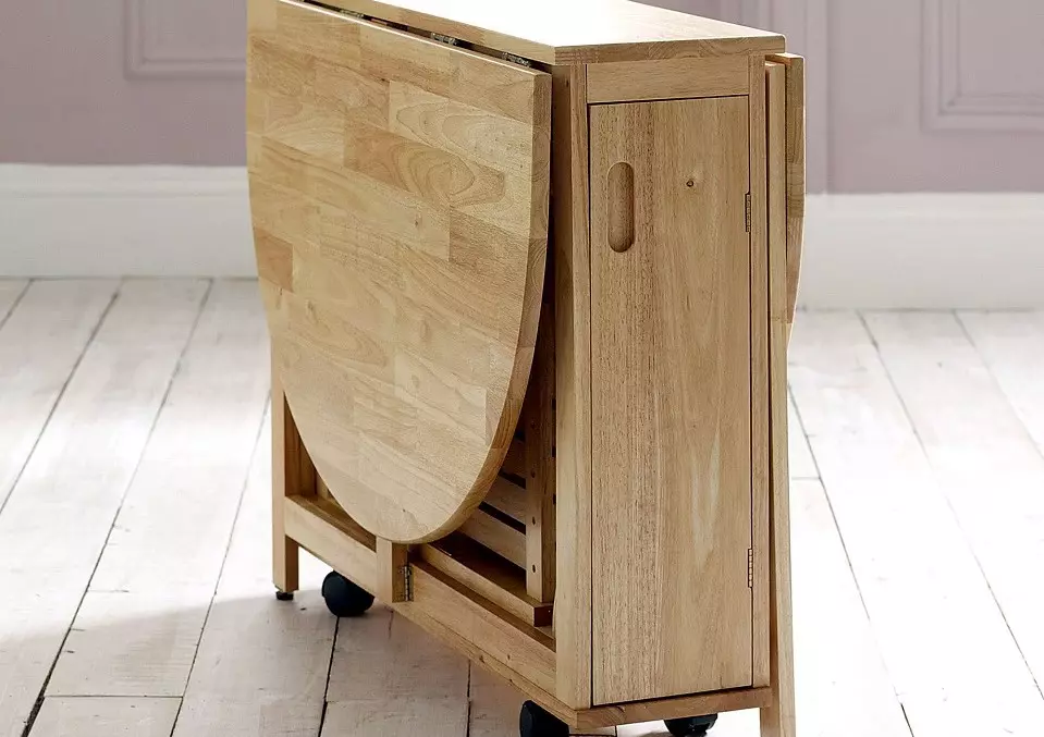 Tables-Stands for Kitchen (50 foto): Model dapur dengan laci dan rak. Bagaimana cara mengambil meja di bawah wastafel untuk sebuah ruangan kecil? Tabel untuk hidangan 800x600x850 mm dan model lainnya 24852_34
