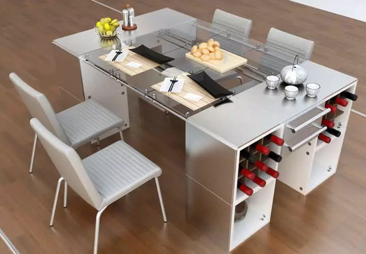 Masalar-mutfak standları (50 fotoğraf): Çekmeceli ve raflı mutfak modelleri. Küçük bir oda için lavabonun altındaki bir masa nasıl alınır? Yemekler için masa 800x600x850 mm ve diğer modeller 24852_37