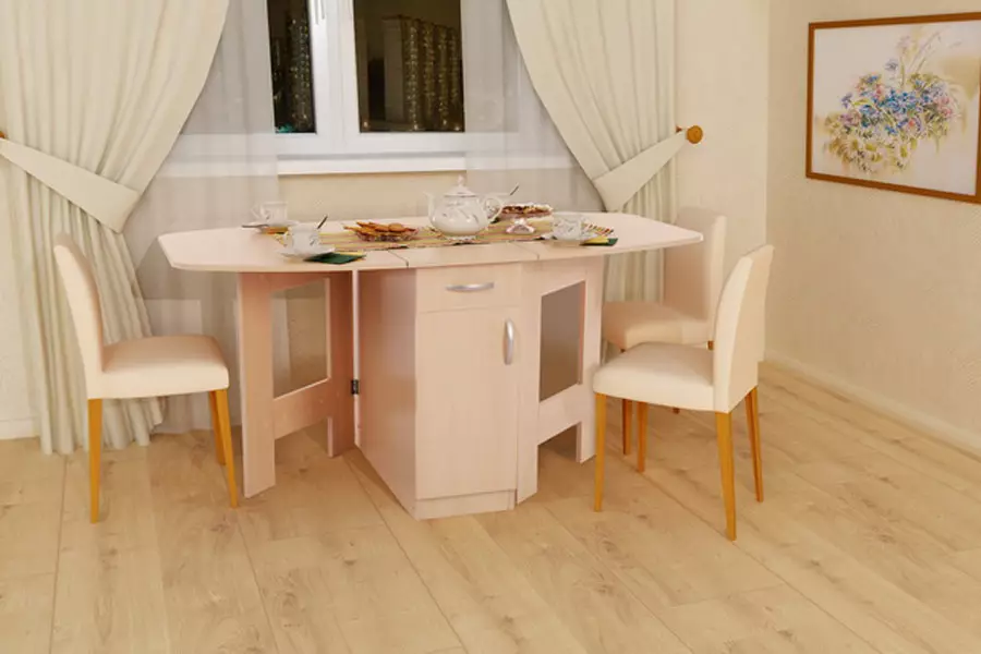Masalar-mutfak standları (50 fotoğraf): Çekmeceli ve raflı mutfak modelleri. Küçük bir oda için lavabonun altındaki bir masa nasıl alınır? Yemekler için masa 800x600x850 mm ve diğer modeller 24852_46