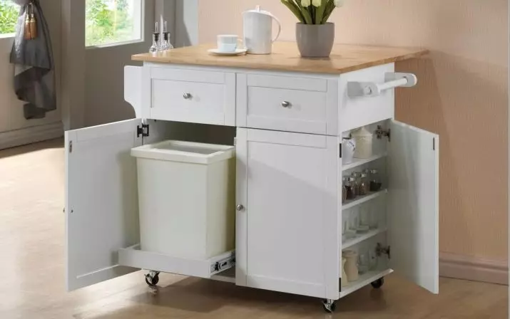 Masalar-mutfak standları (50 fotoğraf): Çekmeceli ve raflı mutfak modelleri. Küçük bir oda için lavabonun altındaki bir masa nasıl alınır? Yemekler için masa 800x600x850 mm ve diğer modeller 24852_48