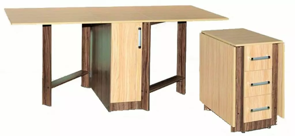Tables-Stands for Kitchen (50 foto): Model dapur dengan laci dan rak. Bagaimana cara mengambil meja di bawah wastafel untuk sebuah ruangan kecil? Tabel untuk hidangan 800x600x850 mm dan model lainnya 24852_8