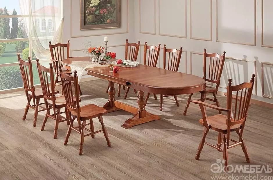 Étkező csoport konyha tolóasztallal (51 fotók): összecsukható székek fa és konyhai asztalok transzformátorok, üveg bútorok és egyéb lehetőségek 24861_21