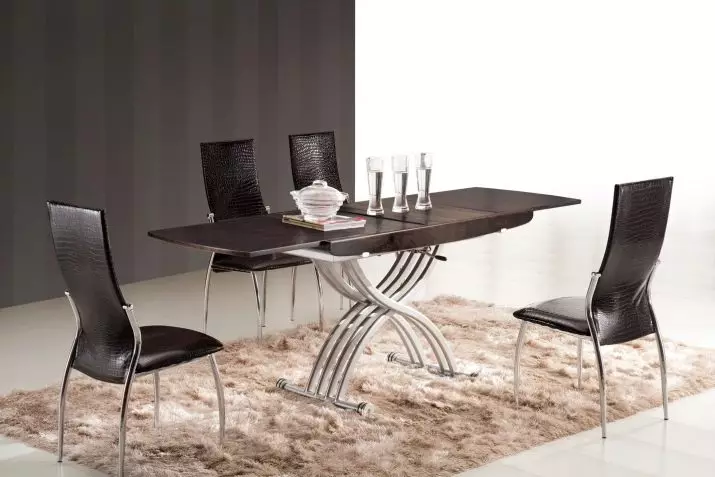 Étkező csoport konyha tolóasztallal (51 fotók): összecsukható székek fa és konyhai asztalok transzformátorok, üveg bútorok és egyéb lehetőségek 24861_30