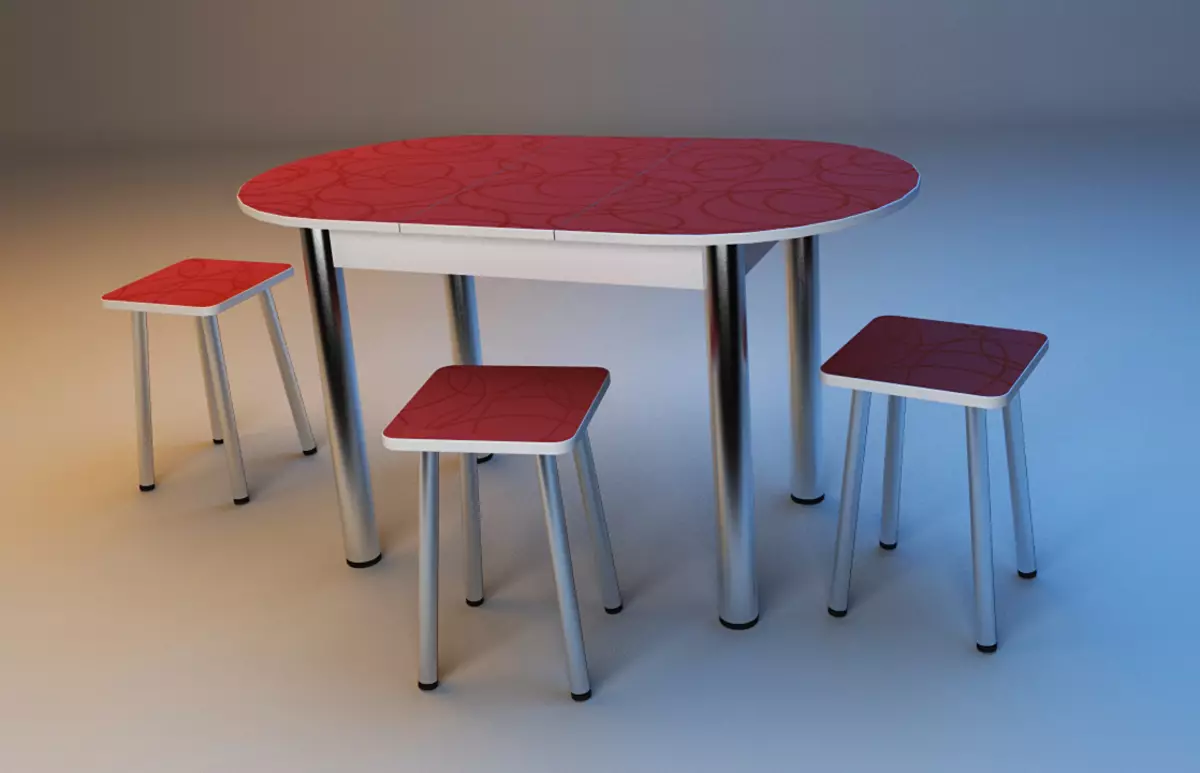 Étkező csoport konyha tolóasztallal (51 fotók): összecsukható székek fa és konyhai asztalok transzformátorok, üveg bútorok és egyéb lehetőségek 24861_36