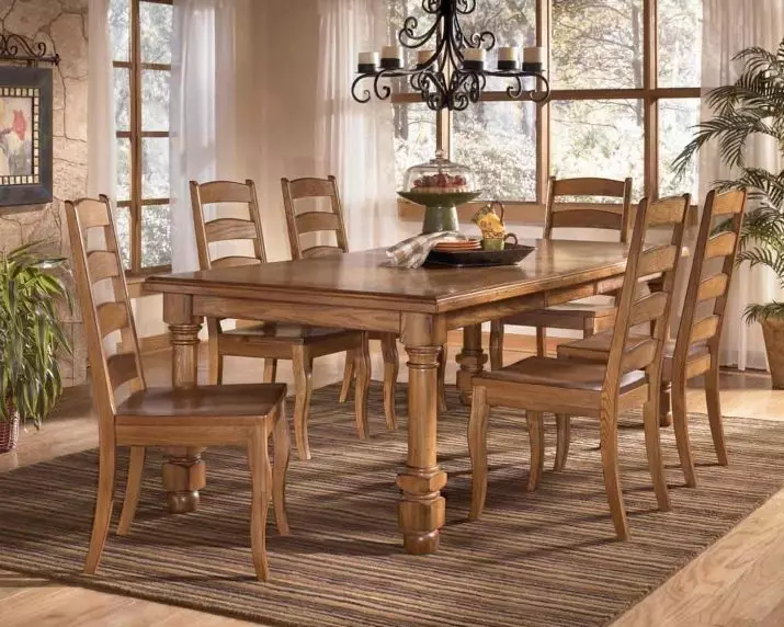 grup de menjador per a la cuina amb taula extensible (51 imatges): Cadires plegables de fusta i taules de cuina, mobles de vidre transformadors i altres opcions 24861_41