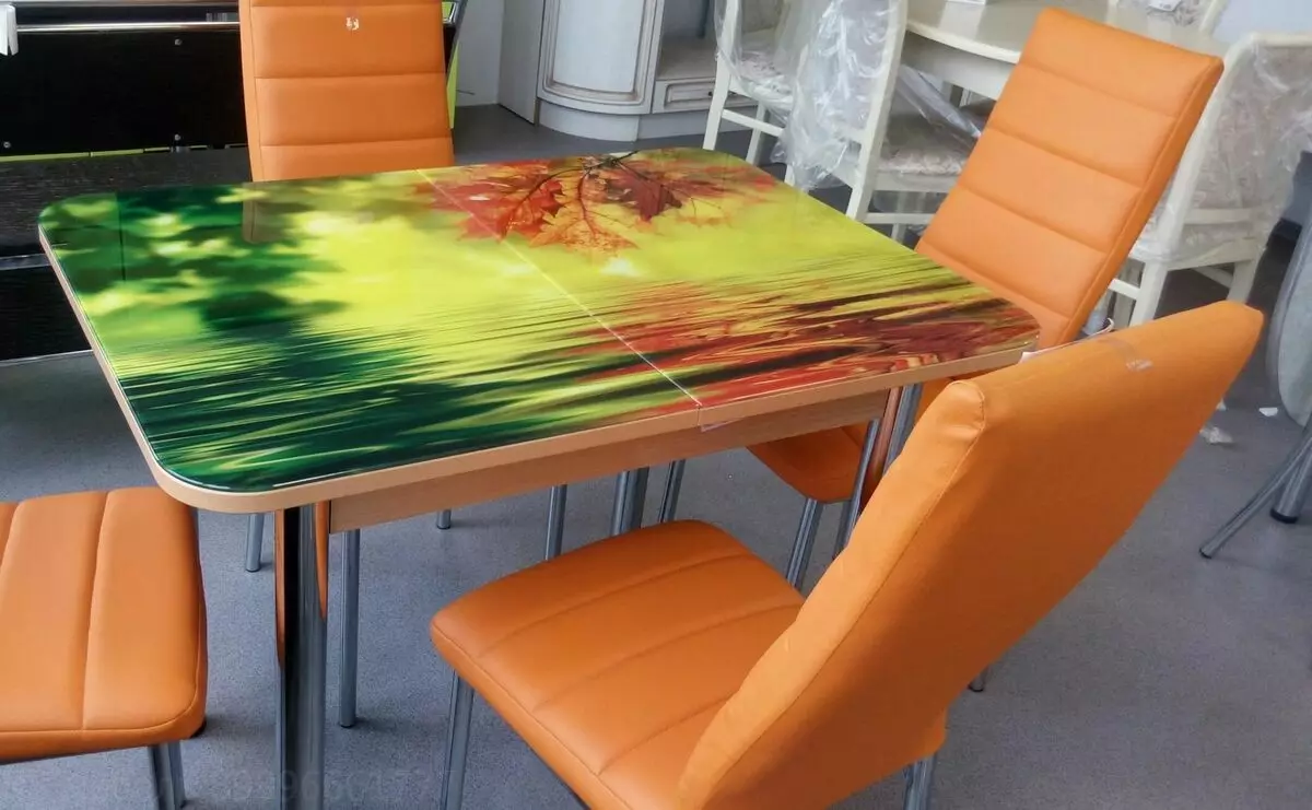 Столы с фотопечатью с оранжевым