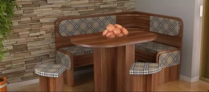 juru leutik di dapur (68 foto): pawon mini juru sareng round table jeung hiji sofa sudut, pilihan leutik-ukuran séjénna 24885_13