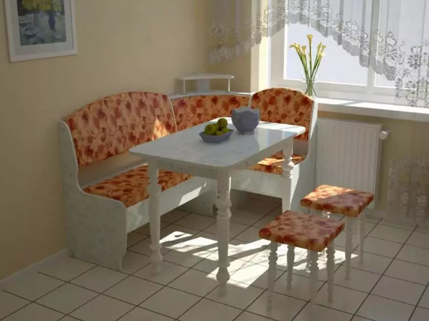 Kis sarkok a konyhában (68 fotók): Konyhai mini sarkok kerekasztallal és szögletes kanapéval, más kis méretű opciókkal 24885_28