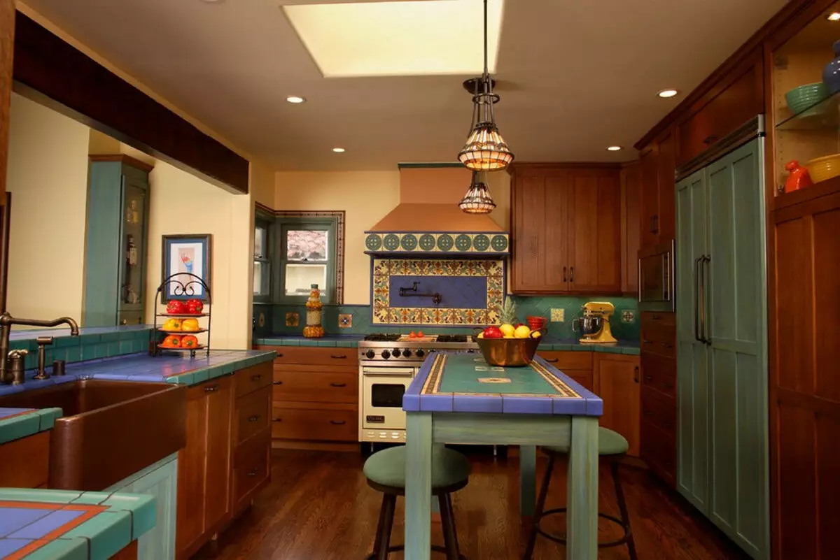 Kontsesstop plaadist köögis (35 fotot): keraamiline köök countertop mosaiik ja muud võimalused. Mida valida? 24898_32