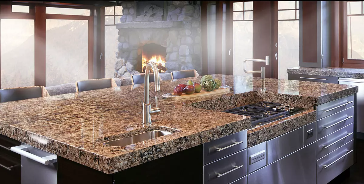 Kitchen အတွက် Quartz table (28 နာရီ) - Agglomerate မှလှပသောမီးဖိုချောင်မော်ဒယ်များ 24902_19