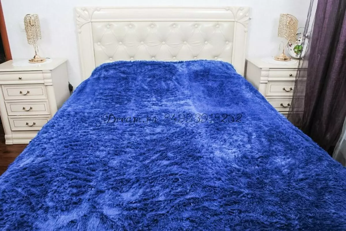Pels sengetæpper: Plaider fra kunstig og naturlig pels med en lang bunke på sengen, Marianna og andre, dobbeltsidede sengetæpper 24928_23